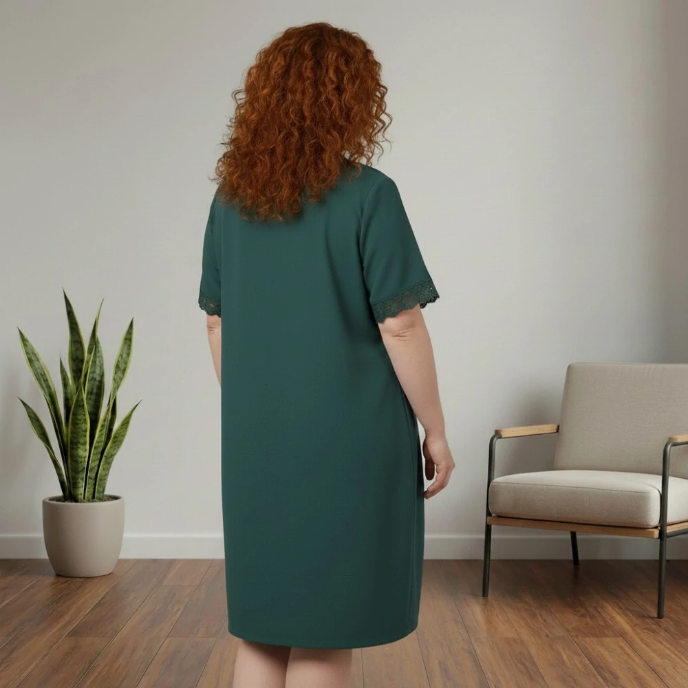 Dámské letní šaty Link moda tmavě zelené L619
