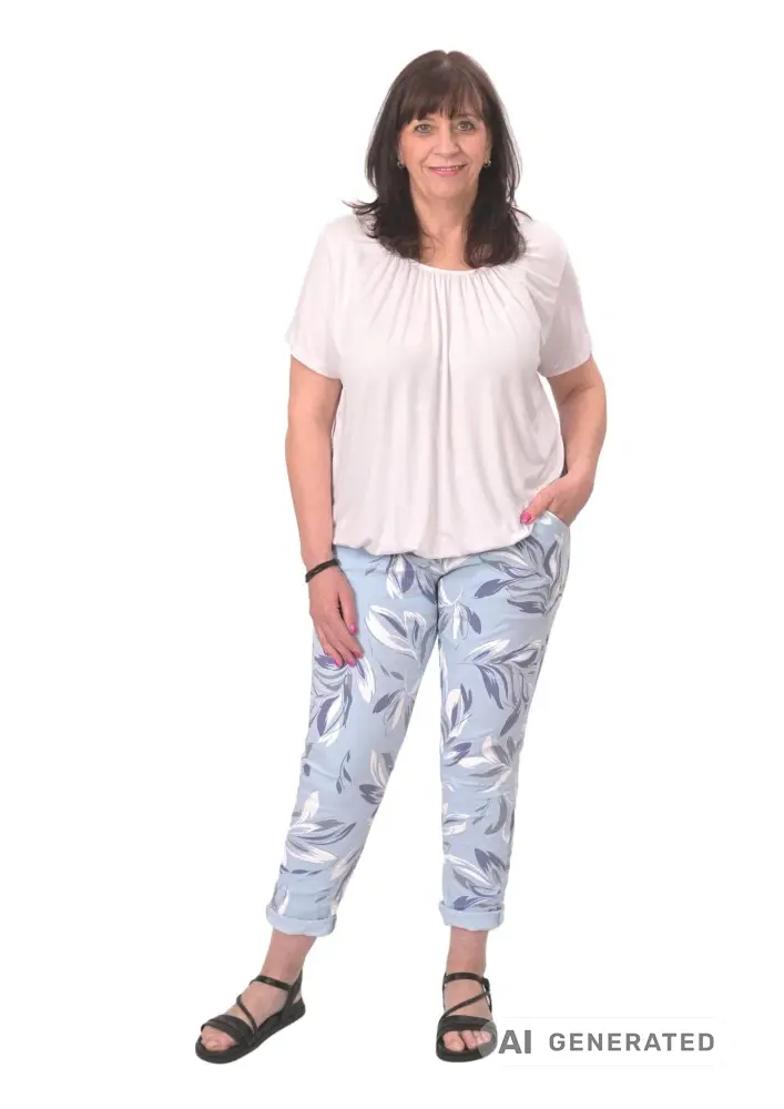 Dámské bílé triko do gumy Italy moda univerzální velikost L - 4XL P1690