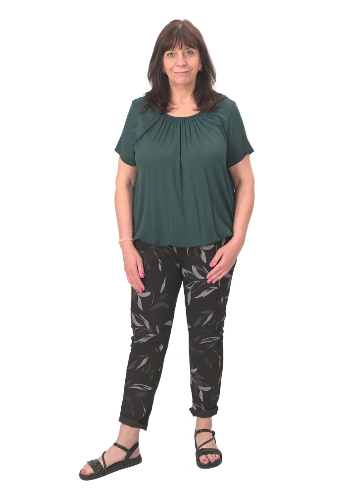 Dámské tmavě zelené triko do gumy Italy moda univerzální velikost L - 4XL P1698