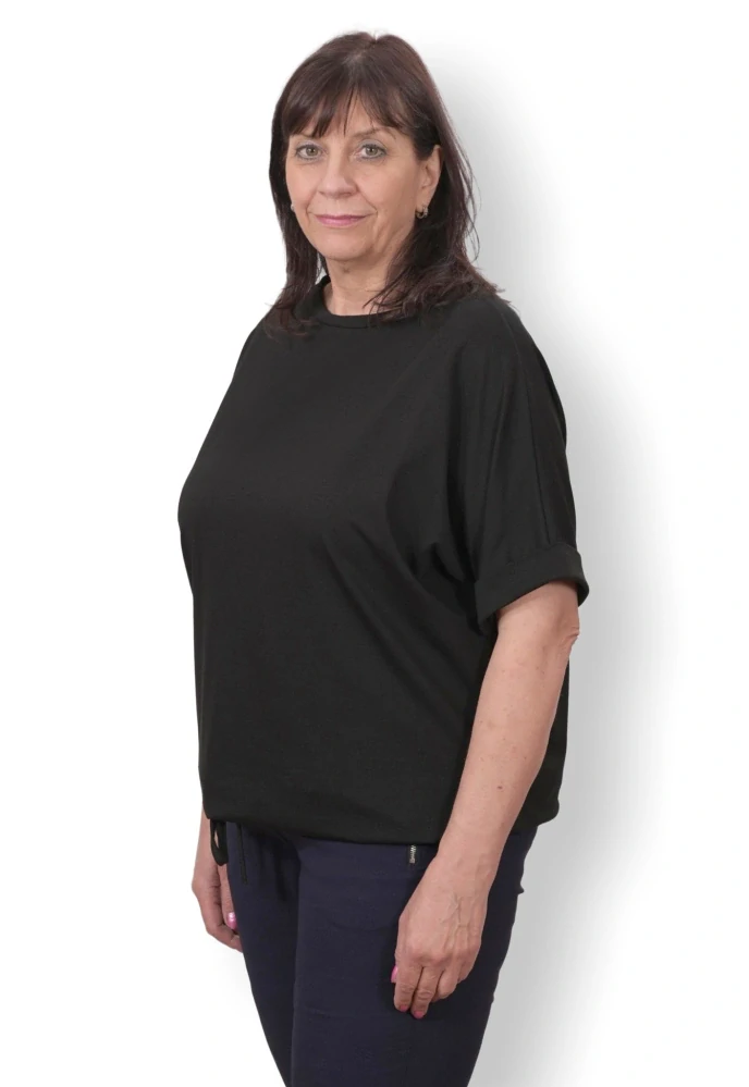 Dámské černé triko nadměrná univerzální velikost XL - 3XL R1305