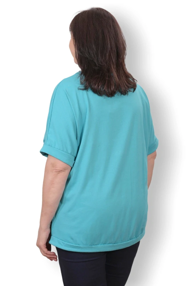 Dámské modré triko nadměrná univerzální velikost XL - 3XL R1312