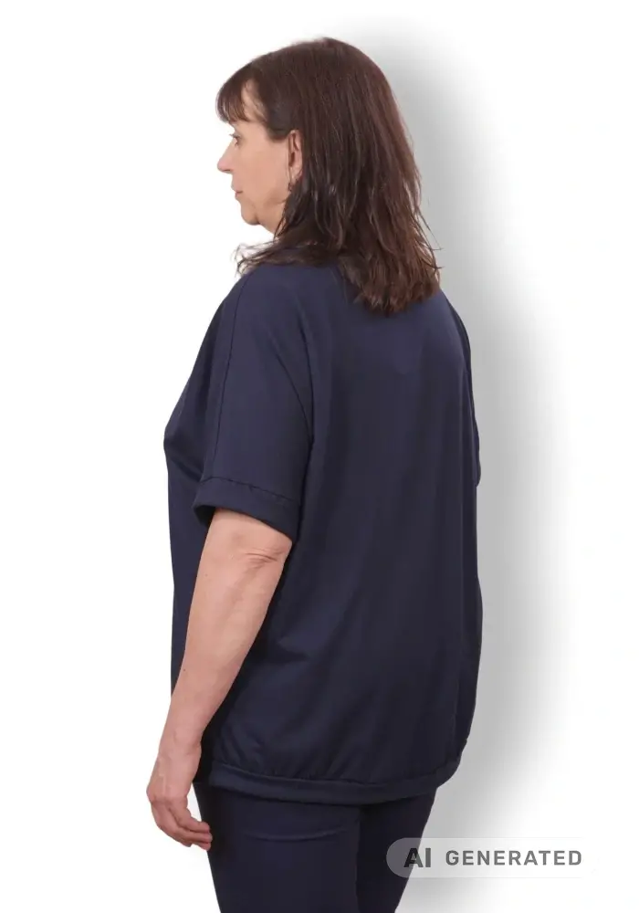 Dámské tmavě modré triko nadměrná univerzální velikost XL - 3XL R1314
