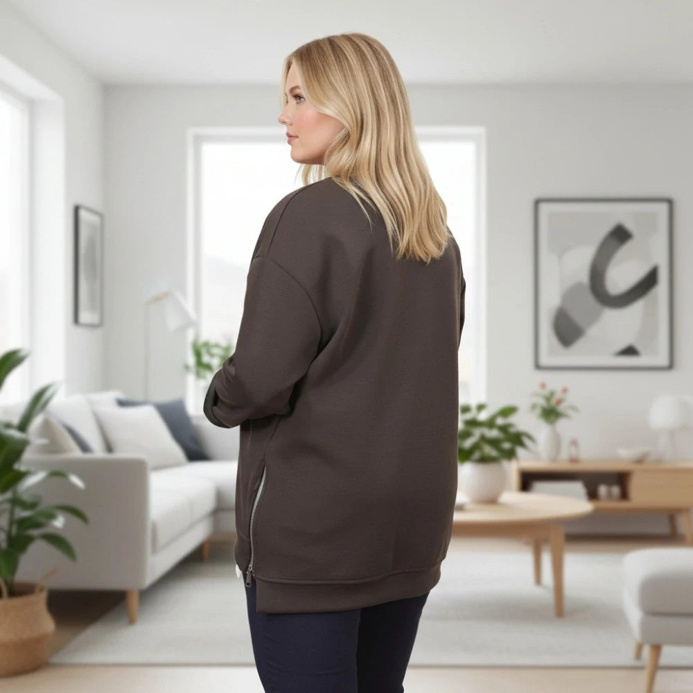 Dámská hnědá mikina oversize velikost