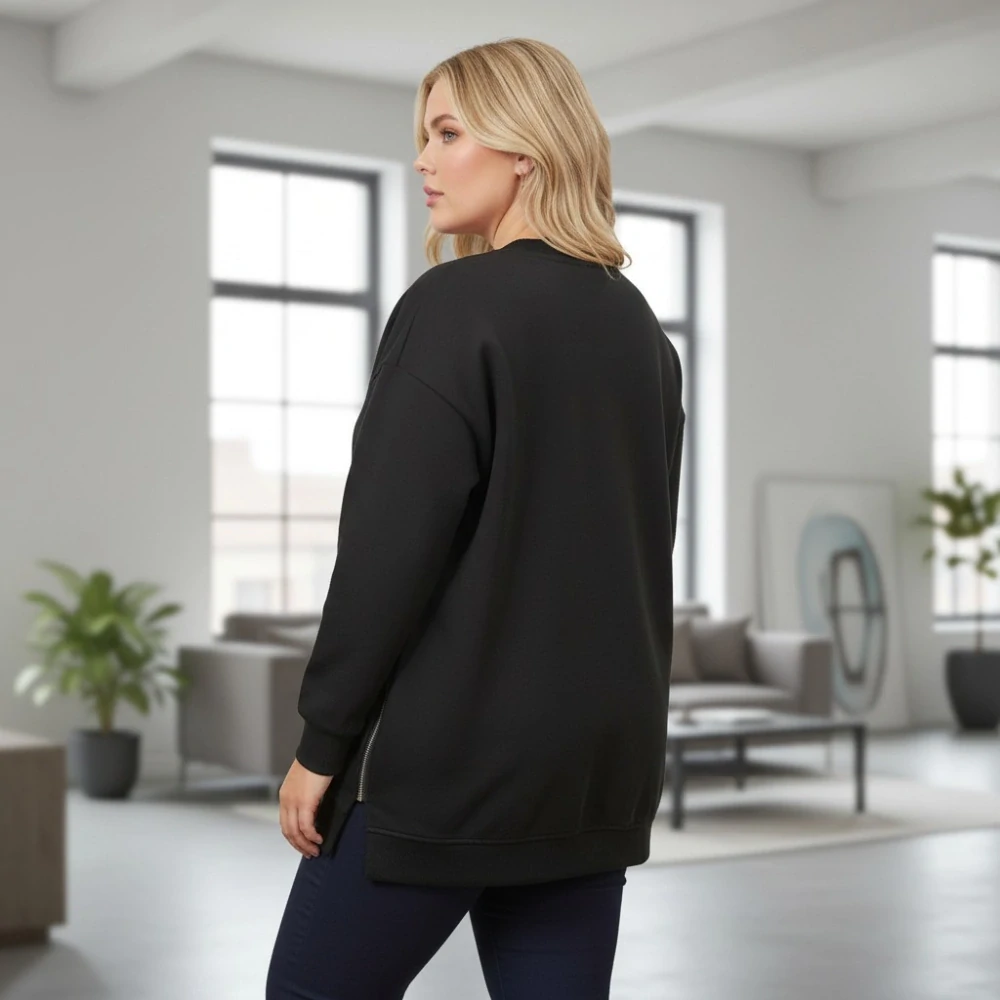 Dámská černá mikina oversize velikost