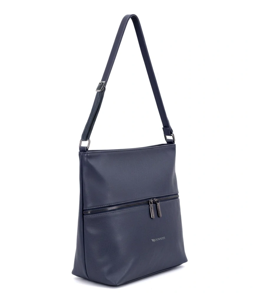 Dámská crossbody kabelka Coveri – modrá, elegantní s přední kapsou na zip