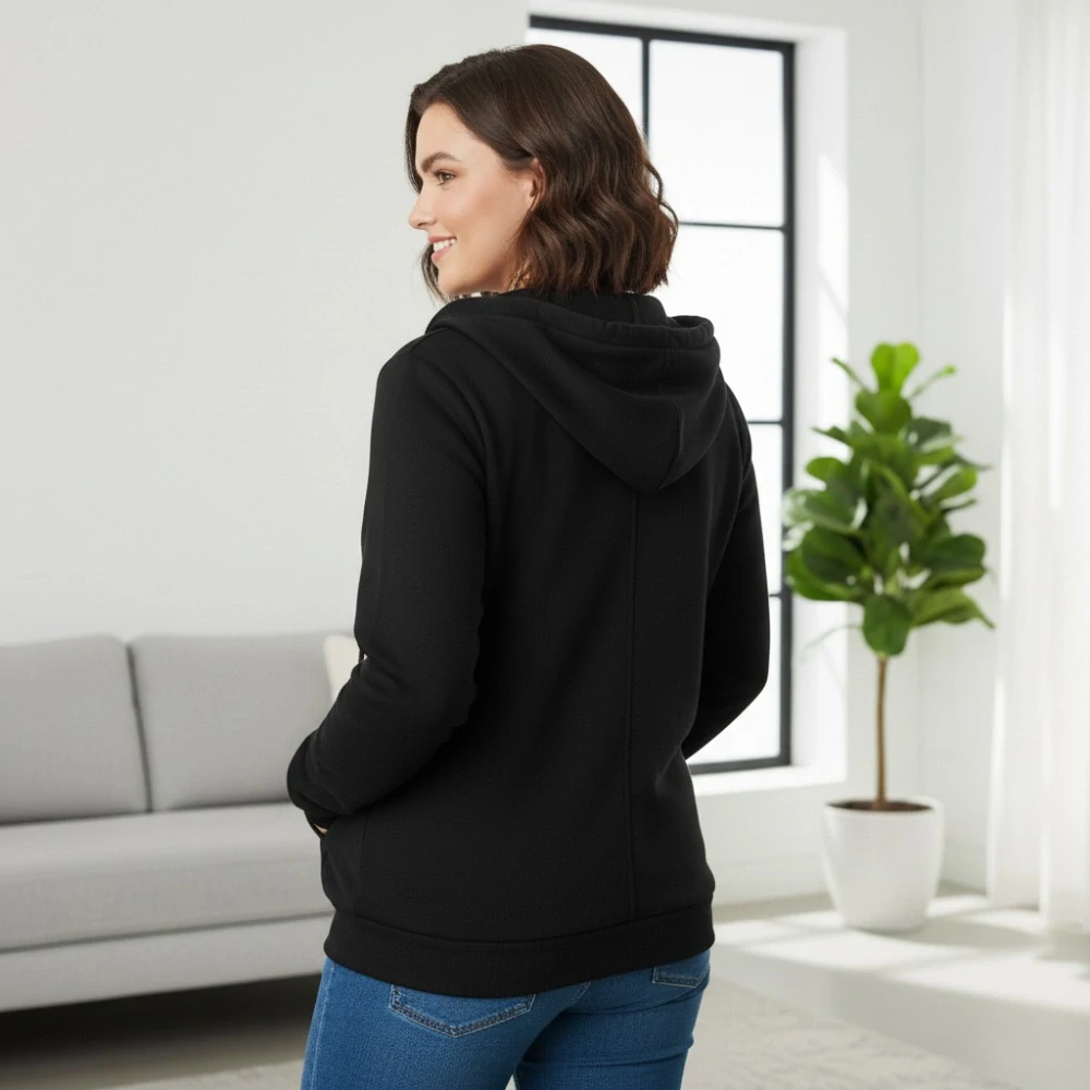 Dámská černá mikina Benter 55074  XL-4XL 