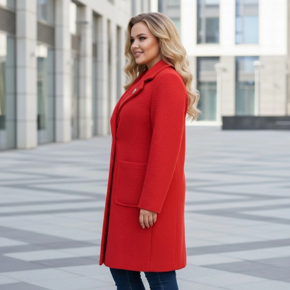 Dámský jarní červený kabát Liz uni M-XXL-979