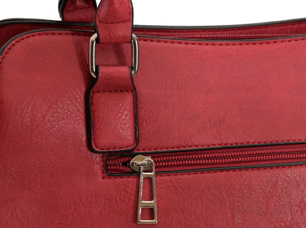 Dámská červená elegantní kabelka David Moda do ruky i na rameno N1414