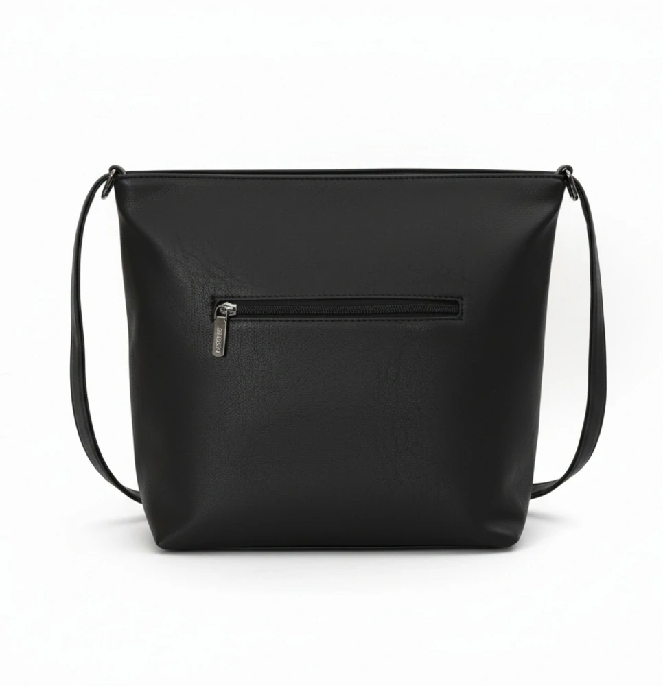 Dámská crossbody kabelka Coveri – černá, elegantní s přední kapsou na zip