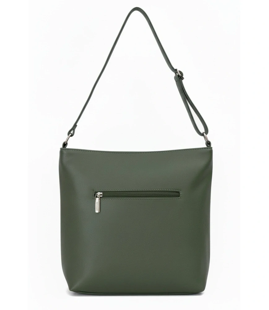 Dámská crossbody kabelka Coveri – zelená, elegantní s přední kapsou na zip