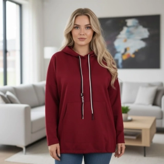 Dámská mikina Eli XL-XXXL - tmavě červená