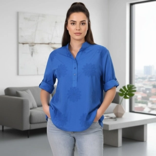 Dámská modrá bavlněná košile uni velikost L - XXL R1591