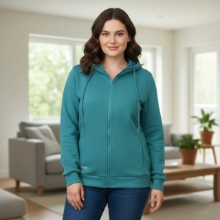 Dámská tyrkysová mikina Benter 55074  XL-4XL 