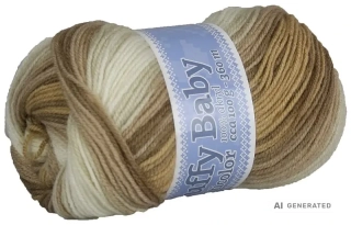 Příze Puffy baby NGM 531 hnědý mix