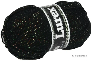 Příze Lurex NGM 901 Y černá zelené odlesky