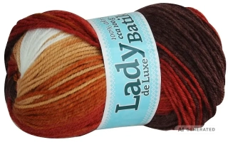 Příze Lady de luxe batik 607 oranžová, červená