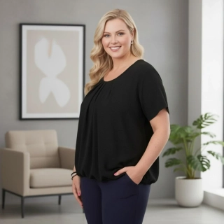 Dámské černé triko Ula XXL-4XL