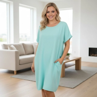 Letní tyrkysové šaty Ina L696