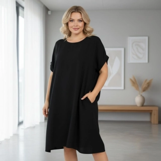 Letní černé šaty Ina L693
