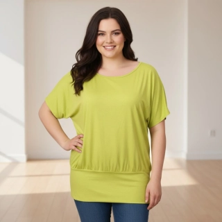 Dámské žluté triko s pružným lemem Italská móda uni velikost P2003