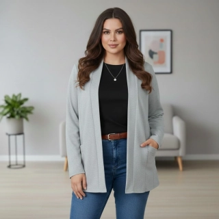 Dámský kardigan Sylwia šedý M3478