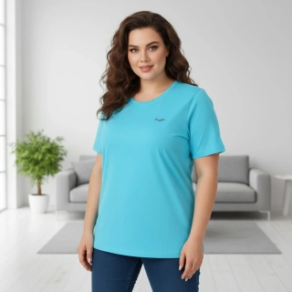 Dámské bavlněné modré triko Benter XL-4XL N2392