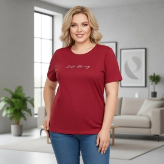 Dámské bavlněné skořicové triko Benter XL-4XL N2391