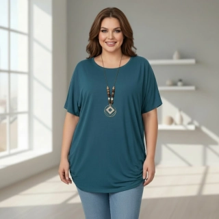 Dámské petrol triko oversize velikost XL - XXXL N2345