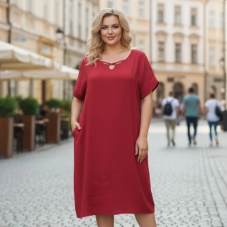 Letní červené šaty Nina L637