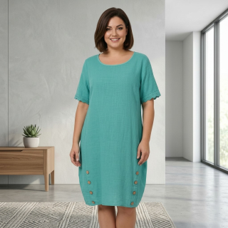 Dámské letní šaty Link moda tyrkysové L624