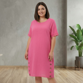 Dámské letní šaty Link moda růžové L623