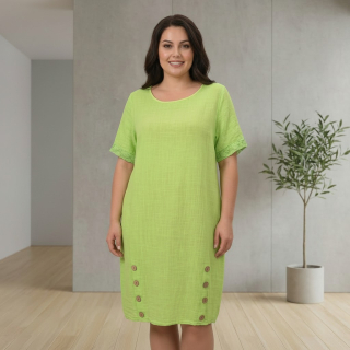 Dámské letní šaty Link moda žlutozelené L621