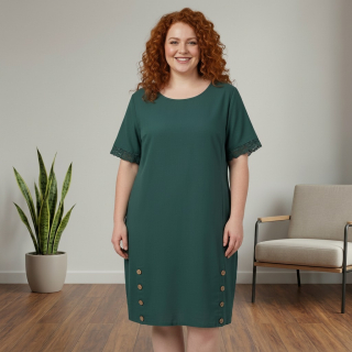 Dámské letní šaty Link moda tmavě zelené L619