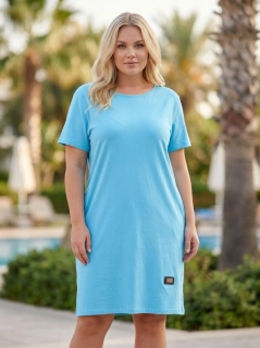 Světle modré letní šaty Róza, uni velikost L-XXL M2683