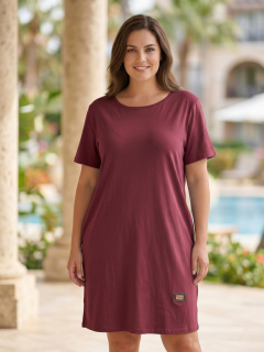 Vínové letní šaty, uni velikost L-XXL M2686
