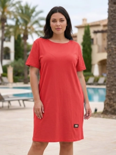 Červené letní šaty Róza, uni velikost L - XXL M2681
