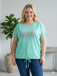 Dámské bavlněné tyrkysové triko Lyn L-3XL L5993