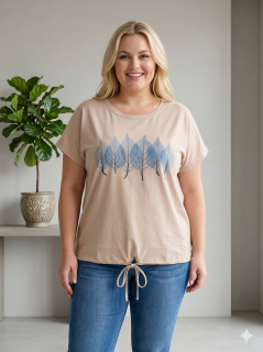 Dámské bavlněné béžové triko Lyn L-3XL L5992