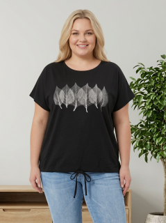 Dámské bavlněné černé triko Lyn L-3XL L5991