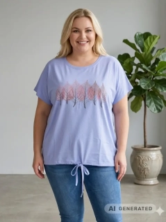 Dámské bavlněné lila triko Lyn L-3XL L5989