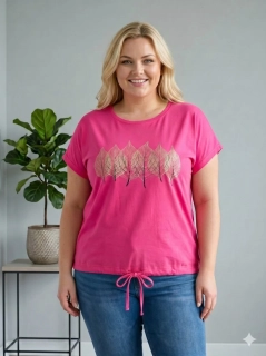 Dámské bavlněné růžové triko Lyn L-3XL L5988