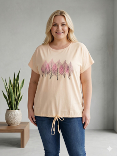 Dámské bavlněné světlá meruňka triko Lyn L-3XL L5987