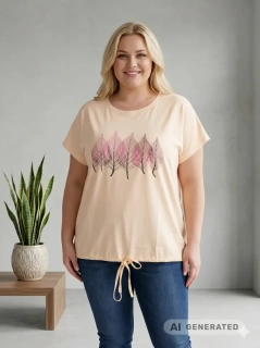 Dámské bavlněné světlá meruňka triko Lyn L-3XL L5987