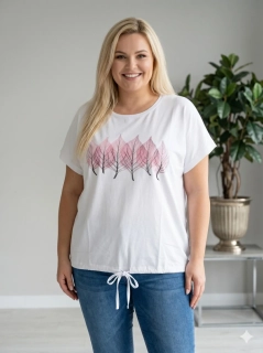 Dámské bavlněné bílé triko Lyn L-3XL L5986