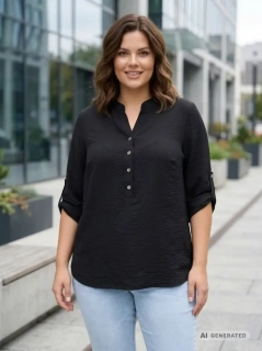 Černá dámská halenka XL-4XL M2974