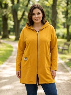 Dámská okrová dlouhá mikina K870