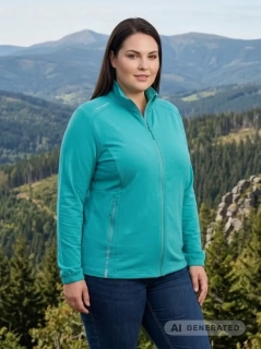 Dámská nadměrná slabší tyrkysová mikina Benter 23281 3XL-6XL K856