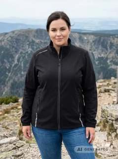 Dámská nadměrná slabší černá mikina Benter 23281 3XL-6XL K855