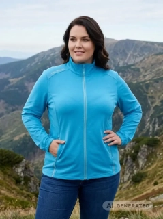 Dámská nadměrná slabší světlemodrá mikina Benter 23281 3XL-6XL K854
