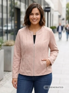 Dámská elegantní světle růžová bunda Anna 940